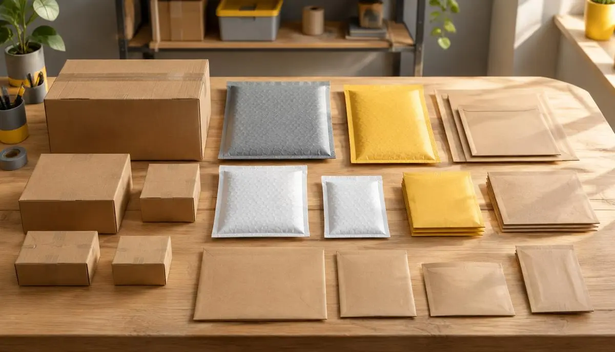 A choice of boxes and mailers in different sizes