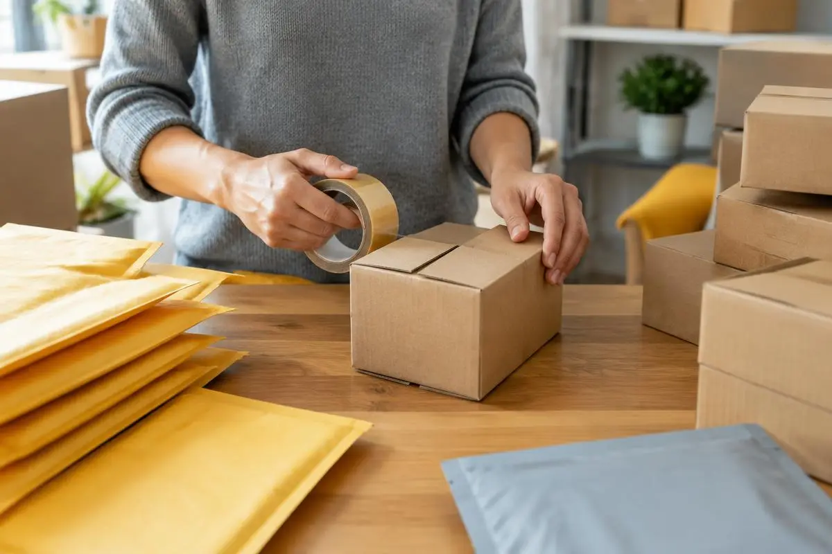 A choice of boxes and mailers in different sizes